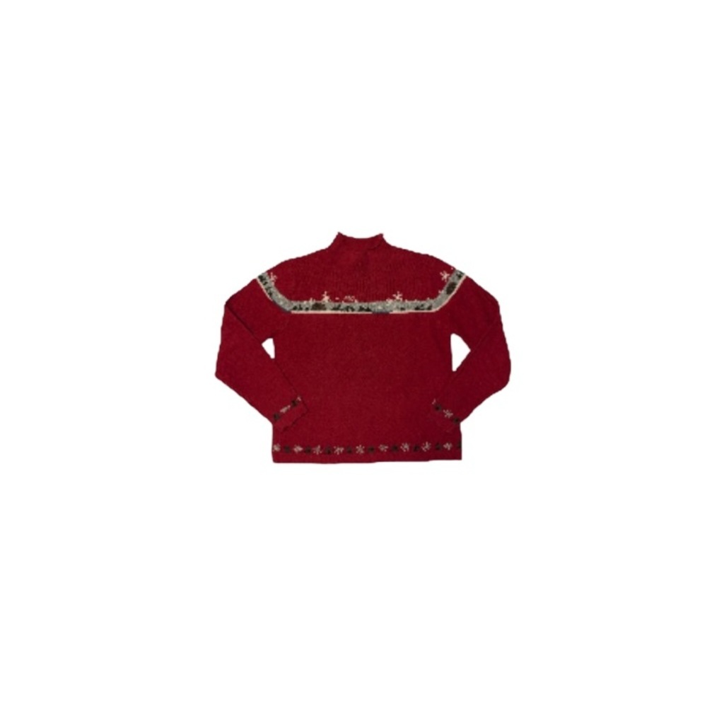 Woolrich “Ruby” Vintage Red Cabin Chic Wool Sweater - Women’s Size Small